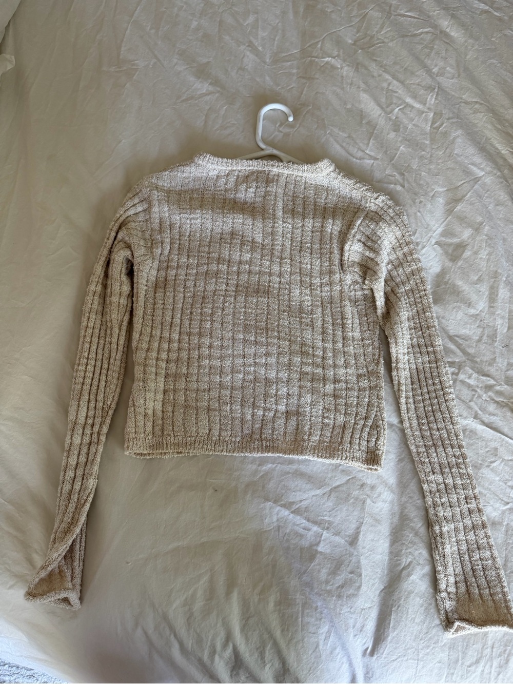 Universal Thread Cream Ribbed Button Cardigan - Picture 3 of 3